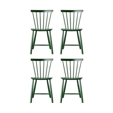 J46 stol, Beech bottle green painted, 4-pack - FDB Møbler