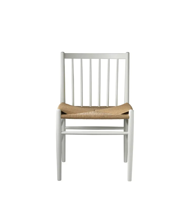 J80 stol - Beech white painted-nature - FDB Møbler