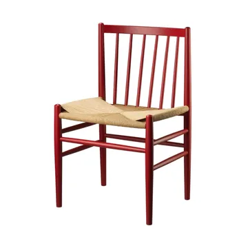 J80 stol - Ruby red beech-paper cord - FDB Møbler