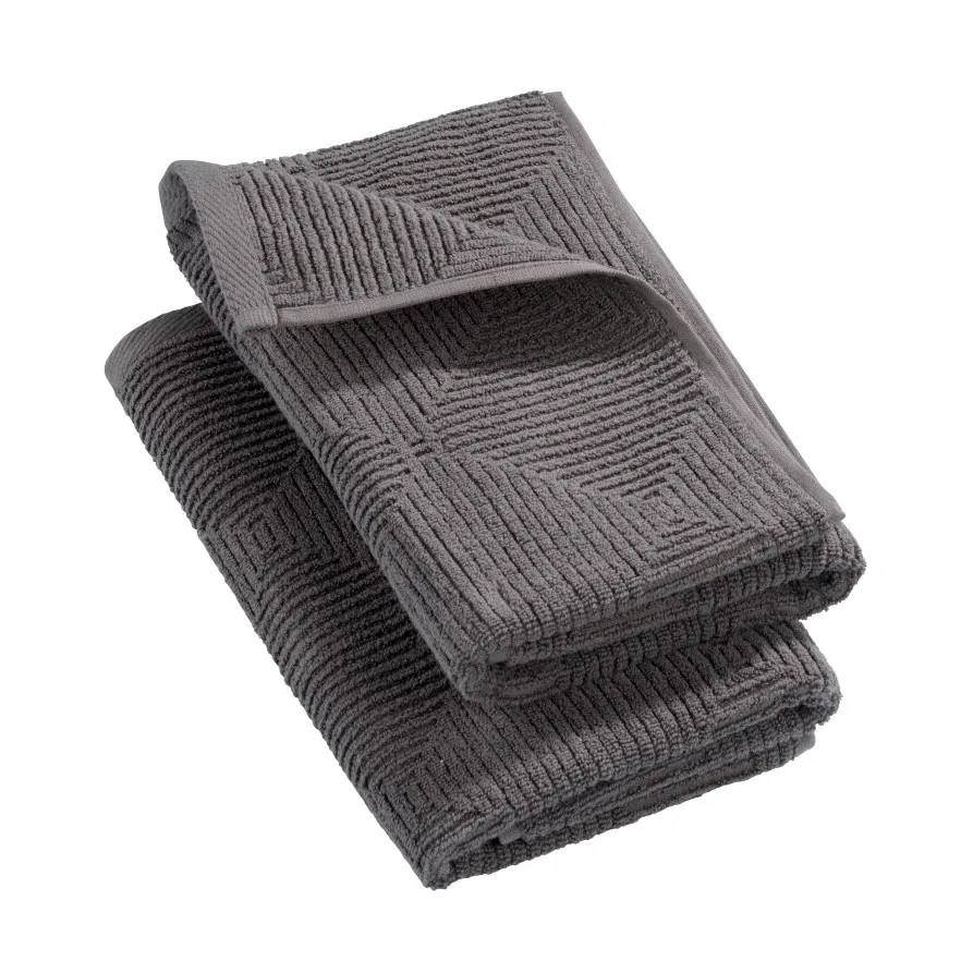 R33 Kirkeby handduk 2-pack, Granite gray FDB Møbler