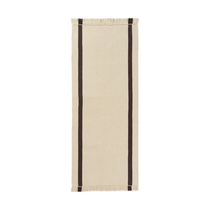 Calm kelim gångmatta - Off-white, Coffee, 80x200 cm - Ferm Living