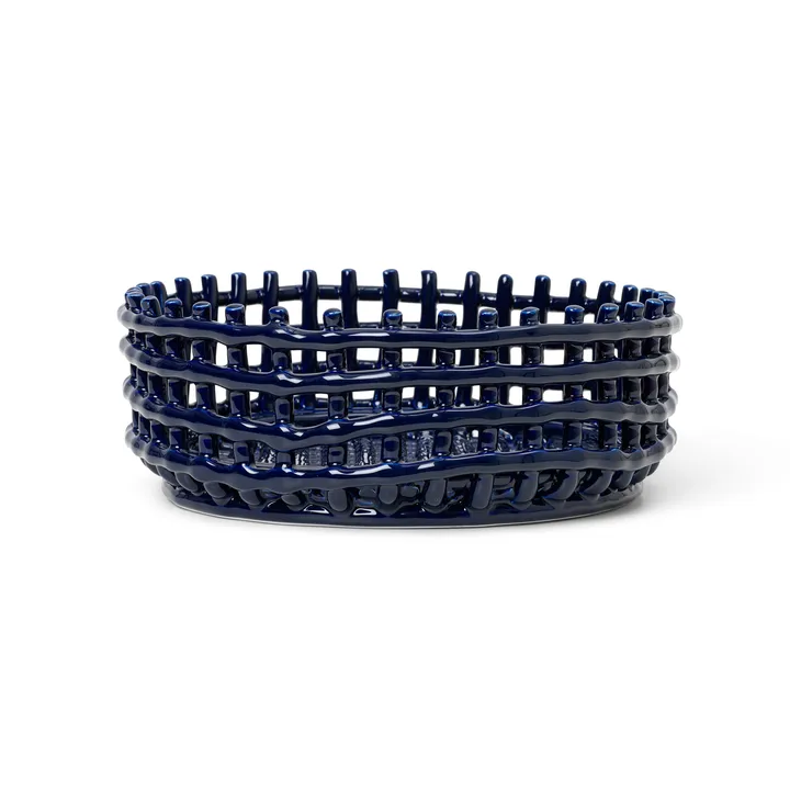 Ceramic flätad skål - Blue - Ferm Living