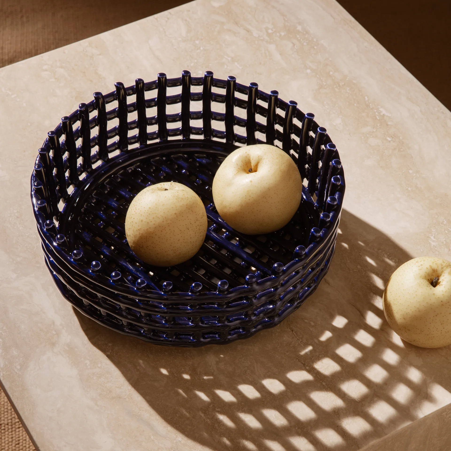 Ceramic flätad skål, Blue Ferm Living