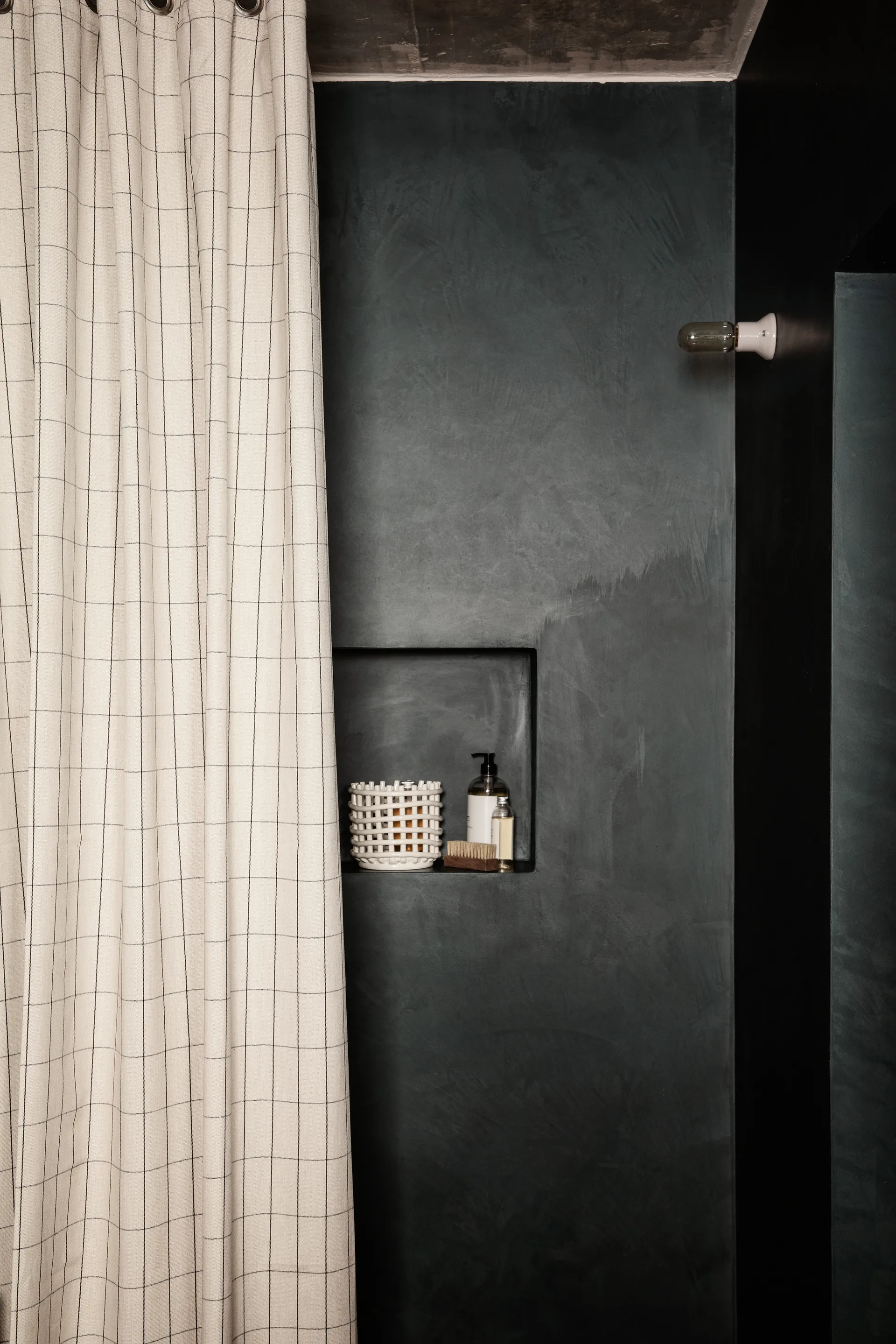 Chambray duschdraperi, Rutig Ferm Living