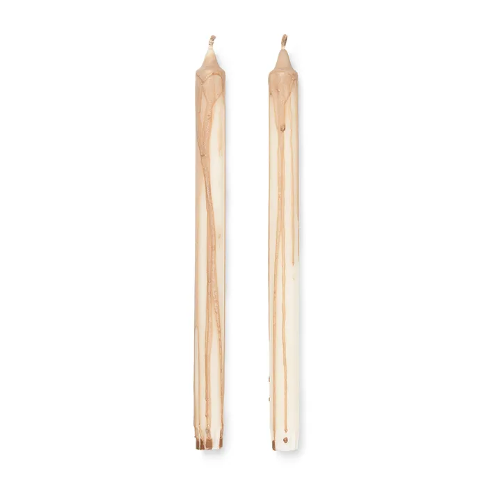 Dryp stearinljus 2-pack - Beige - Ferm Living