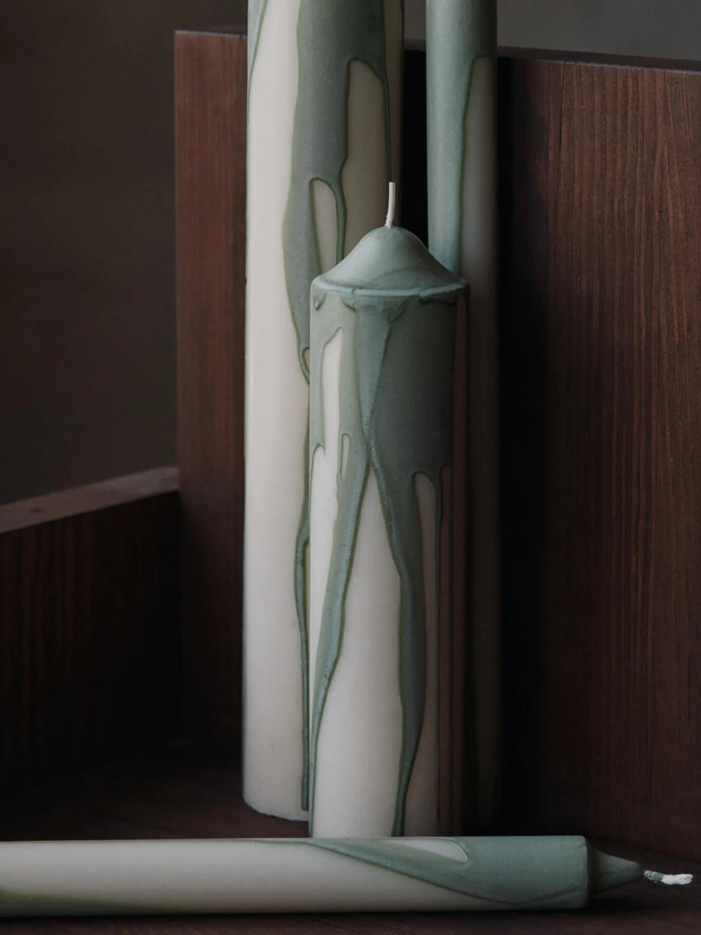 Dryp stearinljus 2-pack, Tea Green Ferm Living