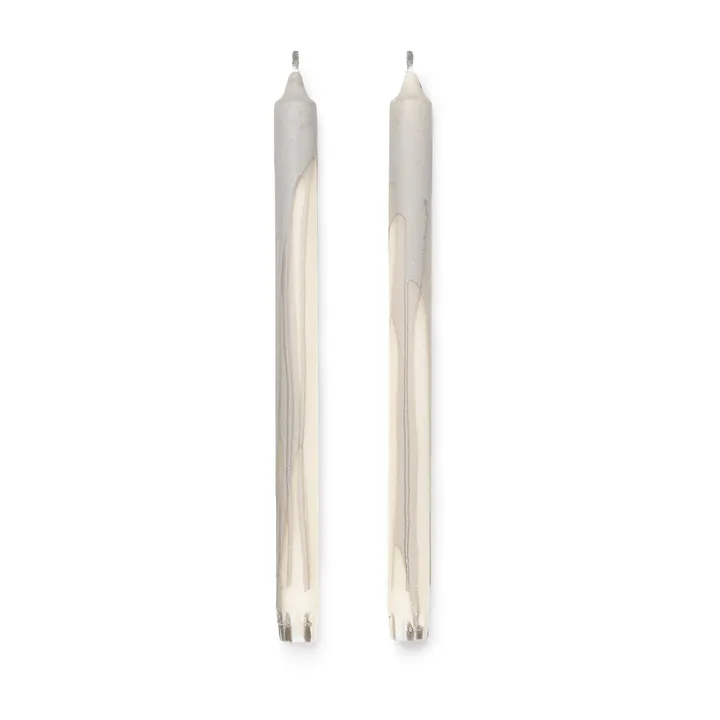 Dryp stearinljus 2-pack - Warm Grey - Ferm Living