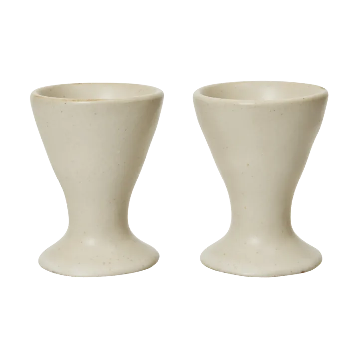 Flow äggkoppar 2-pack - Off-white speckle - Ferm Living