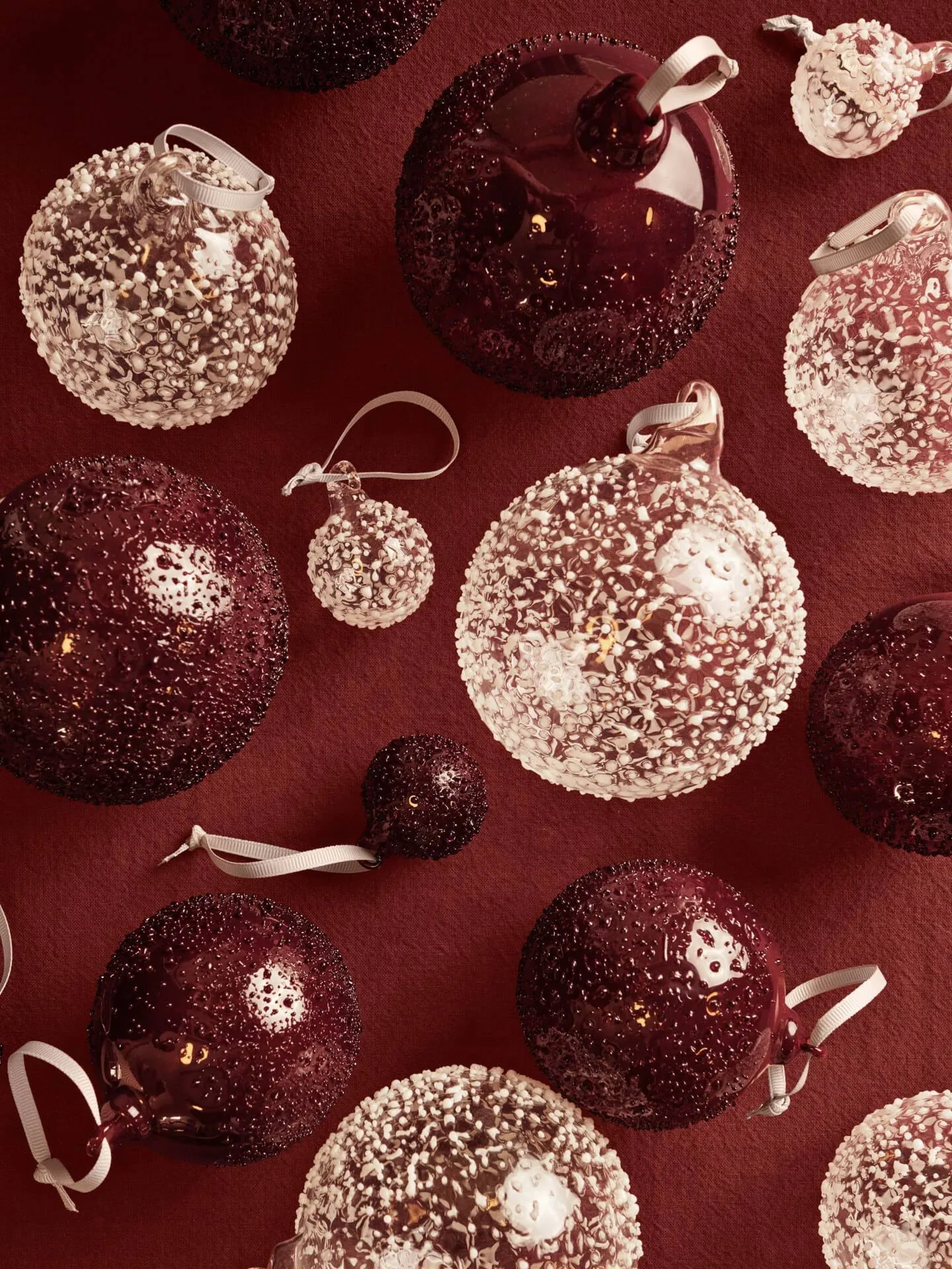 Flurry julgranskulor 3-pack, S, Picante Red Ferm Living