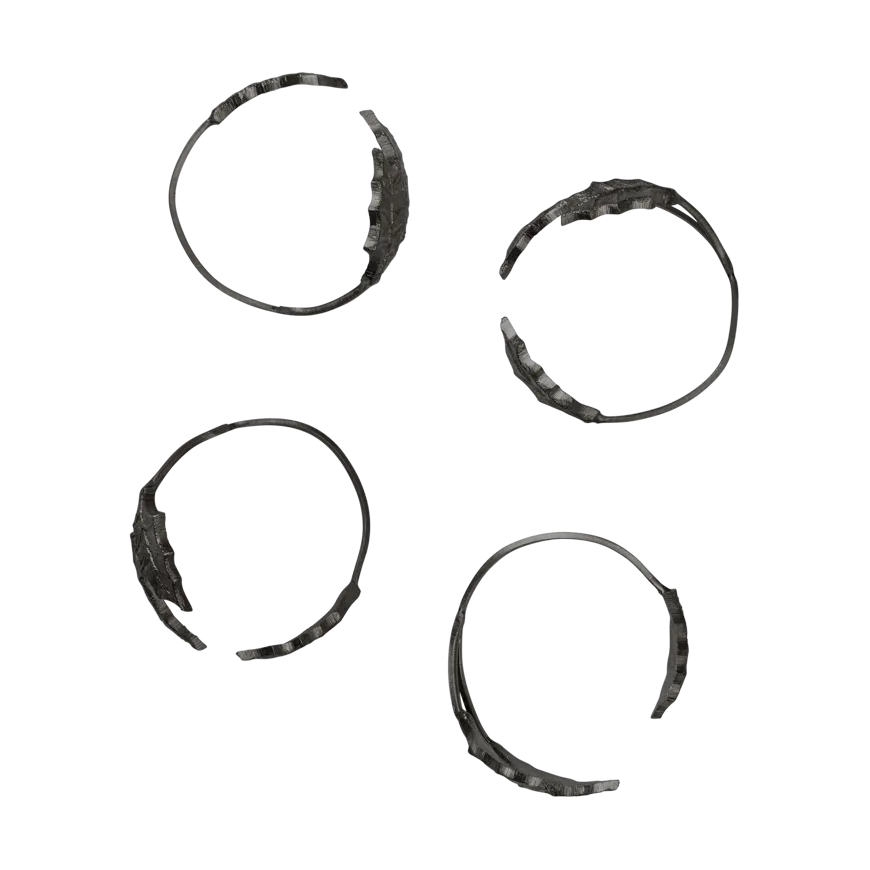 Holly leaf servettring Ø5,3 cm 4-pack, Black Brass Ferm Living
