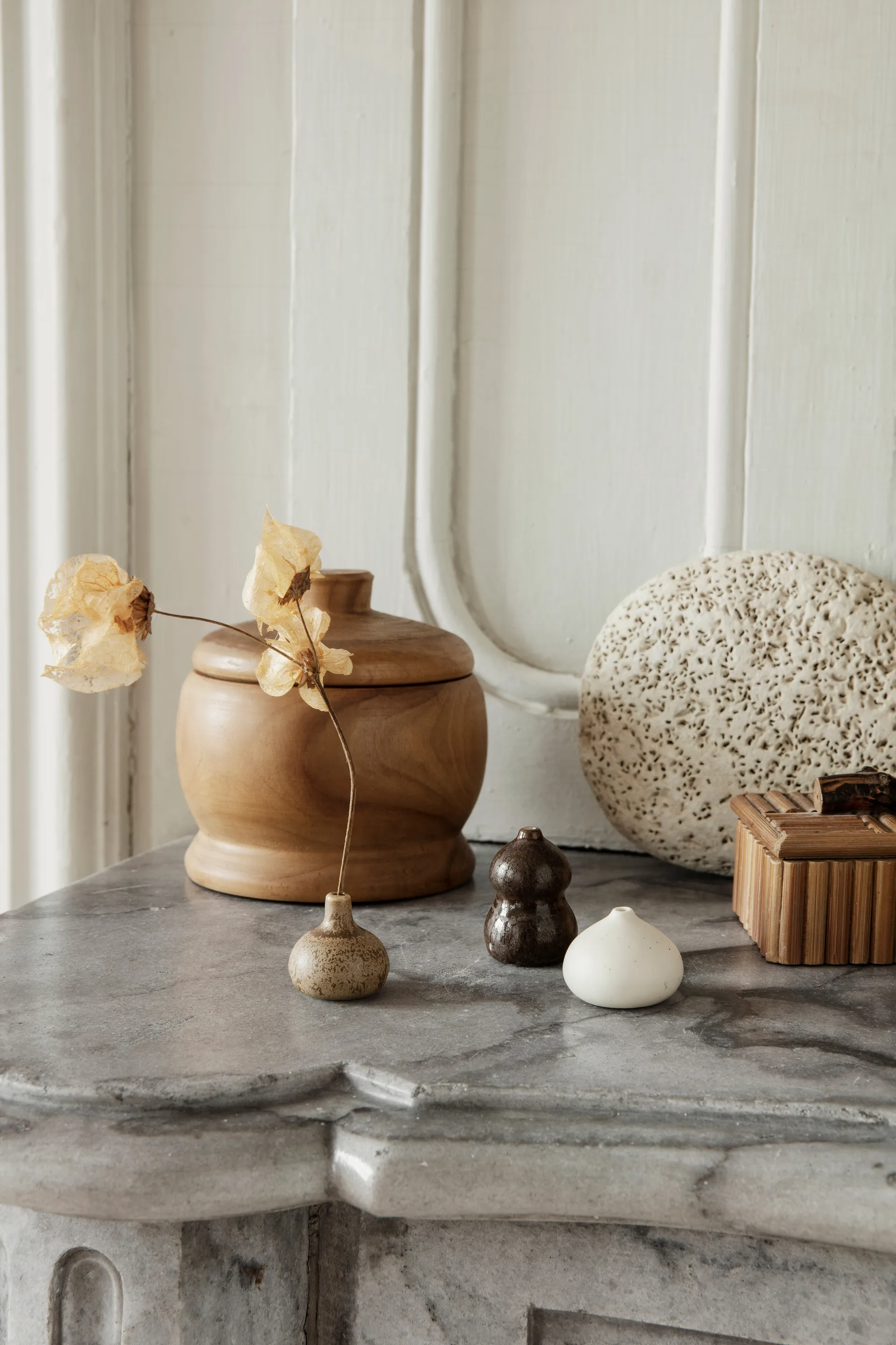 Komo vas mini set om 3, Brown-white Ferm Living