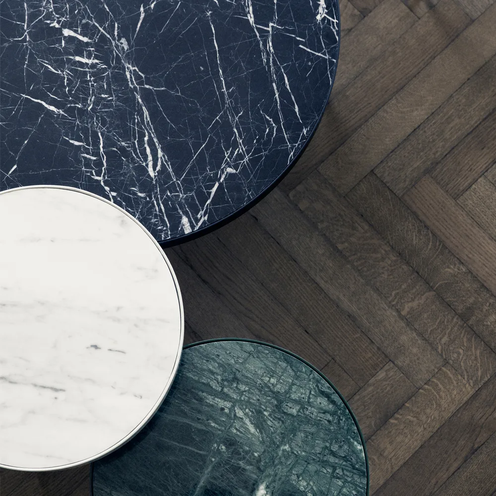 Marble Table soffbord, marmor svart, large, svart stativ Ferm Living