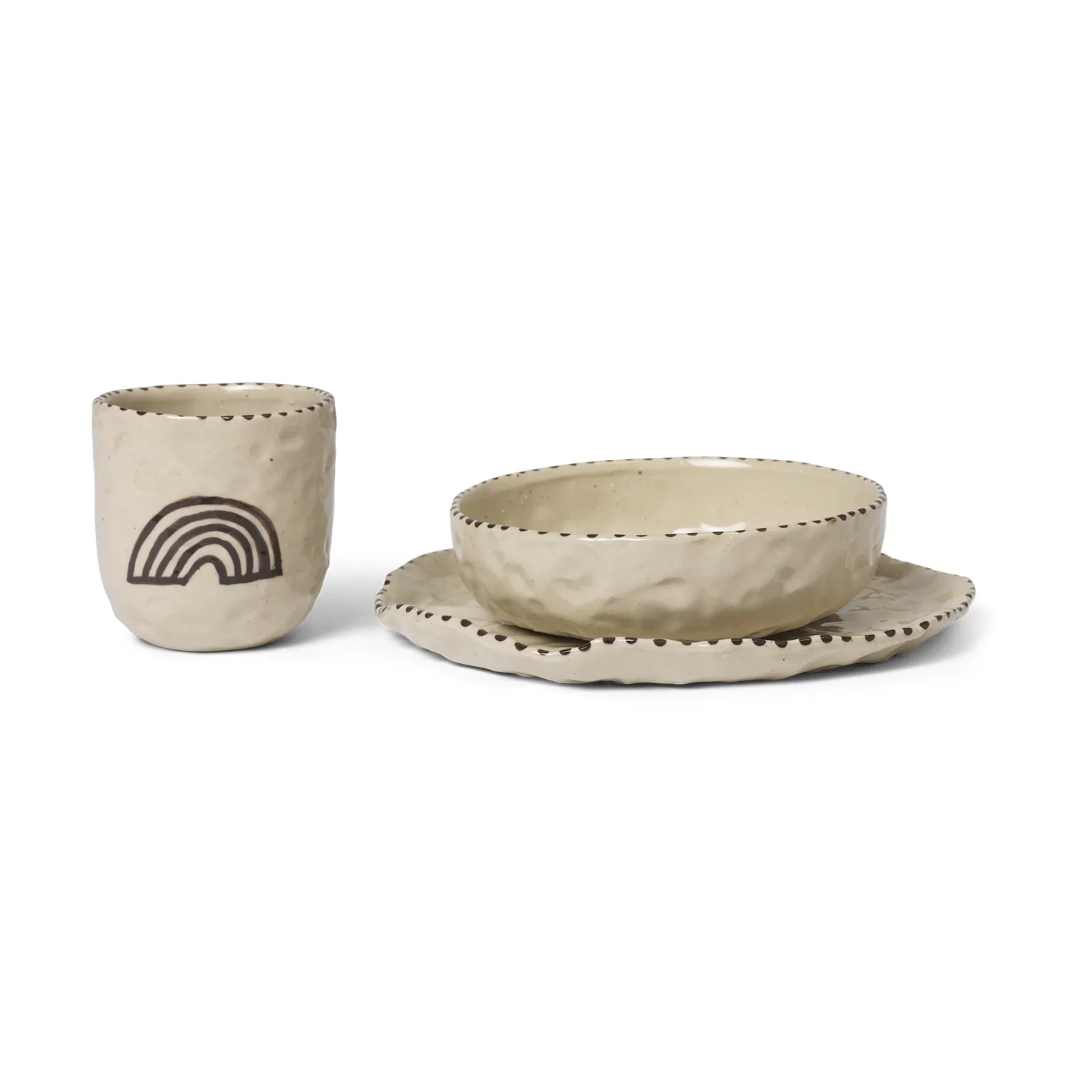 Naive barnservis 3 delar, Red brown Ferm Living