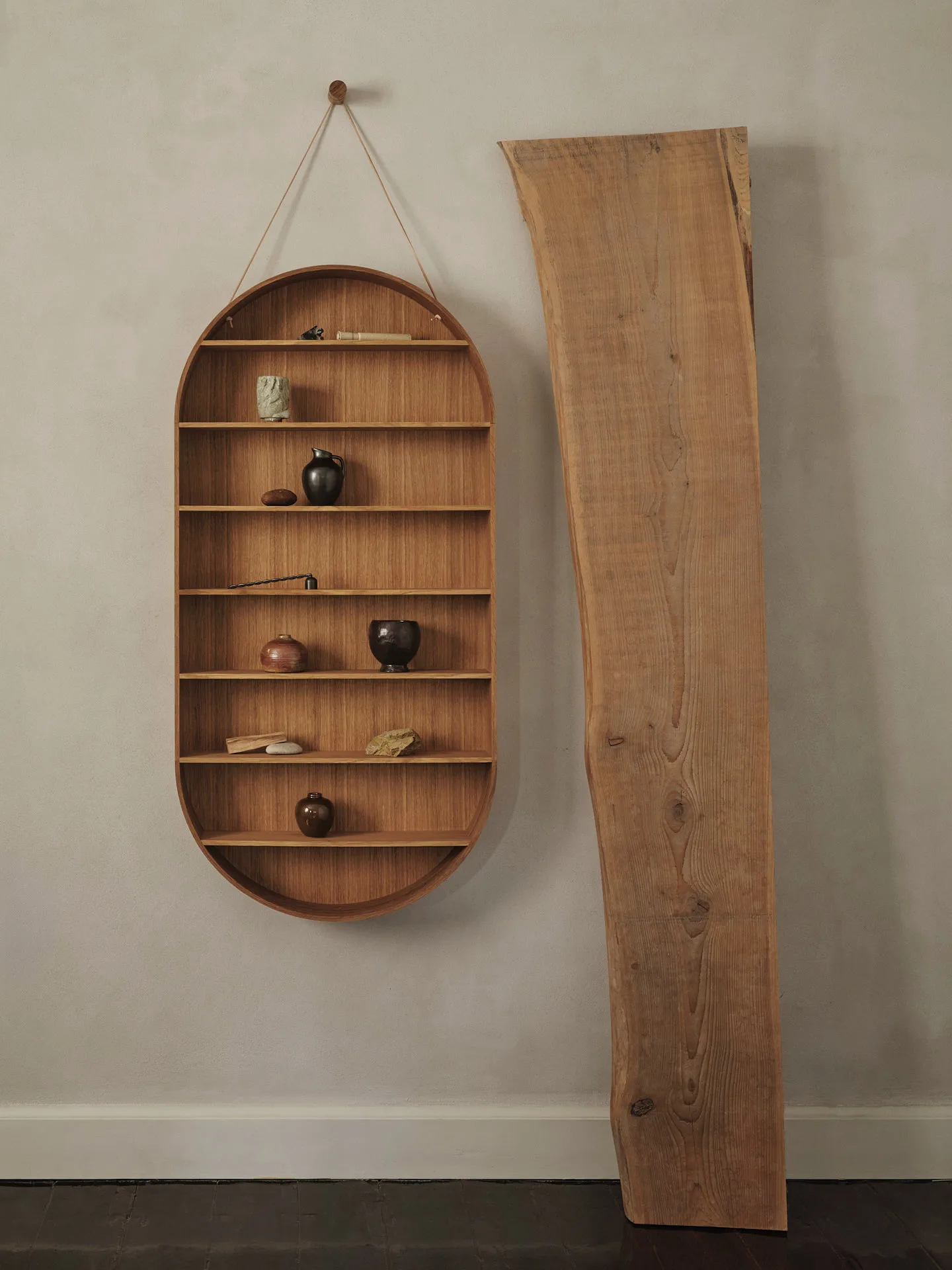 Oval Dorm hylla, Oiled oak Ferm Living
