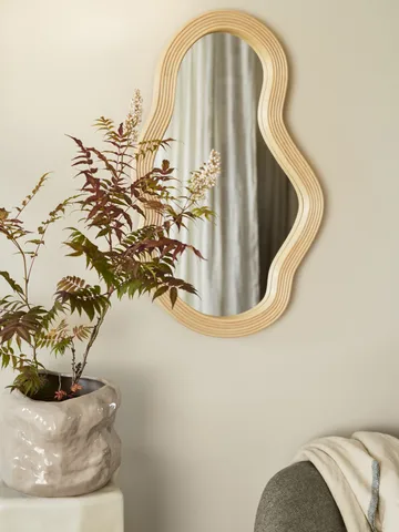 Pond spegel medium - Rattan - Ferm Living