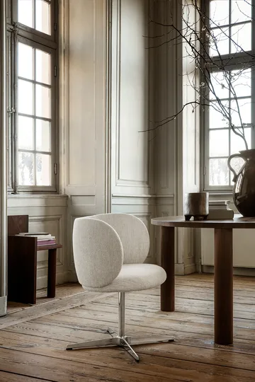 Rico dining chair swivel bouclé - Off-white - Ferm Living