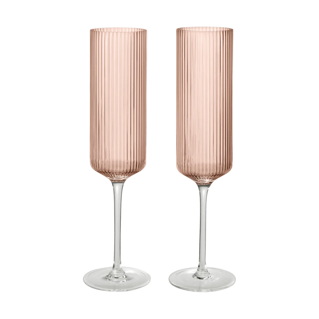 Ripple Champagne flutes champagneglas 15 cl 2-pack, Blush Ferm Living
