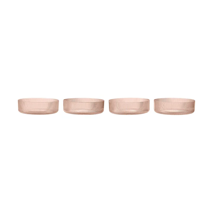 Ripple frukostskål 4-pack - Blush - Ferm Living