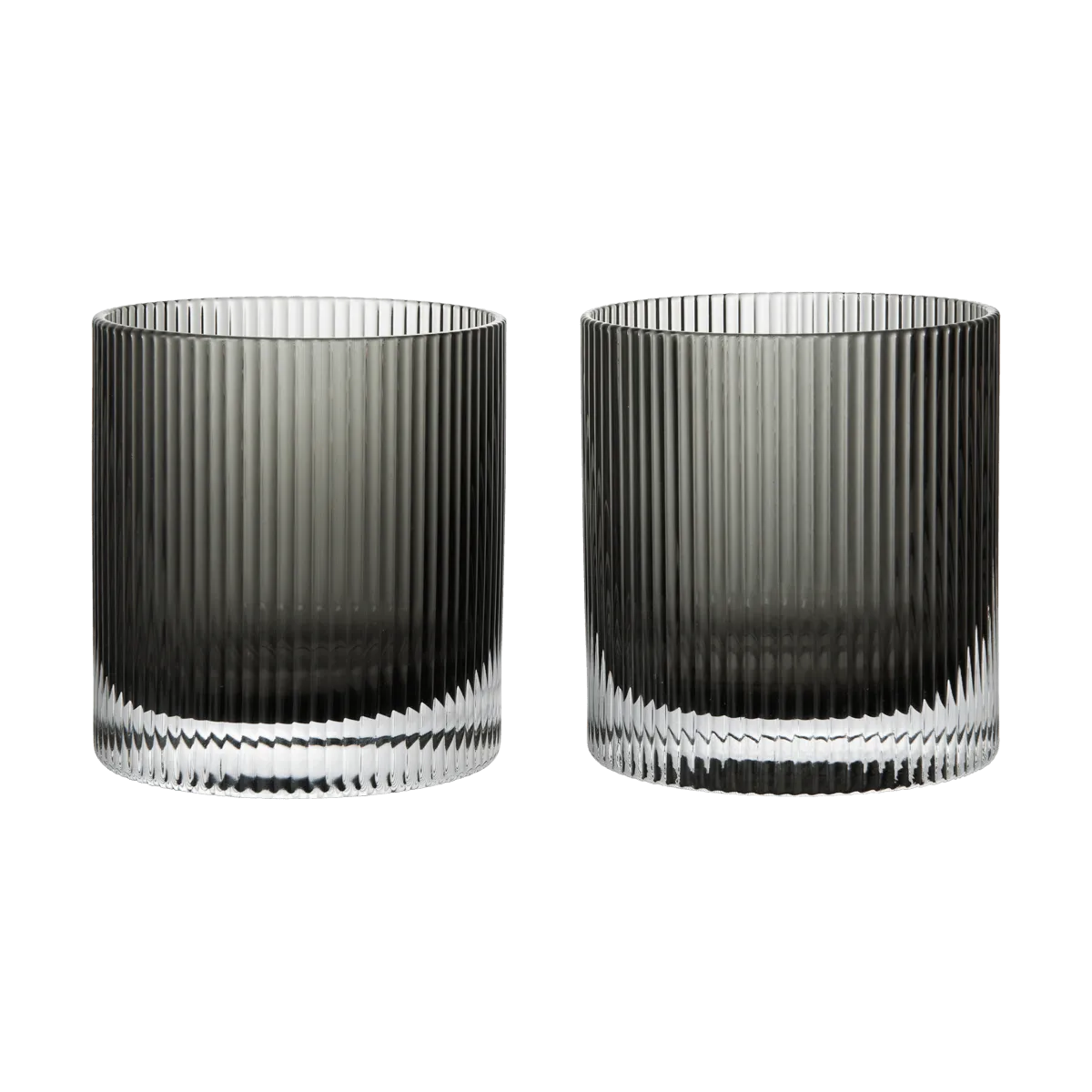 Ripple tumbler glas 25 cl 2-pack, Smoked Grey Ferm Living
