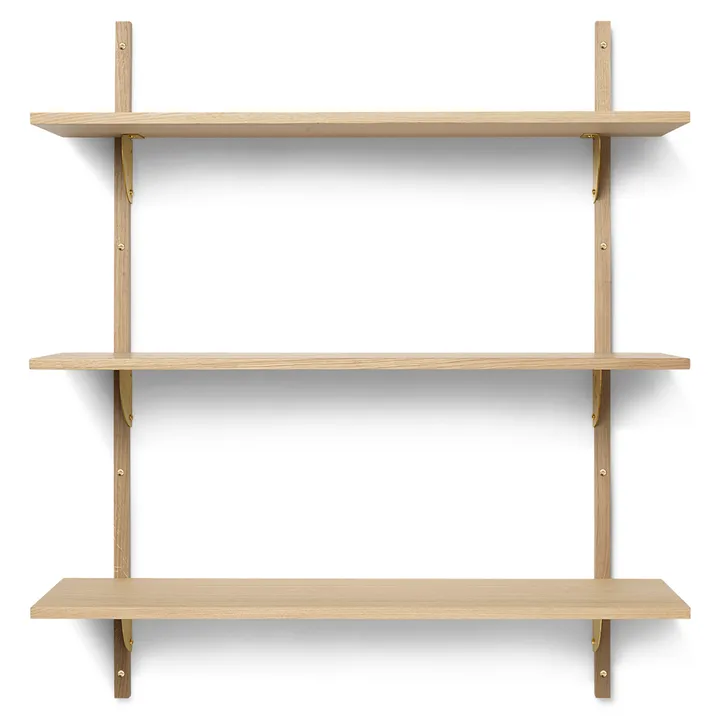 Sector hylla triple wide - Ek-mässing - Ferm Living
