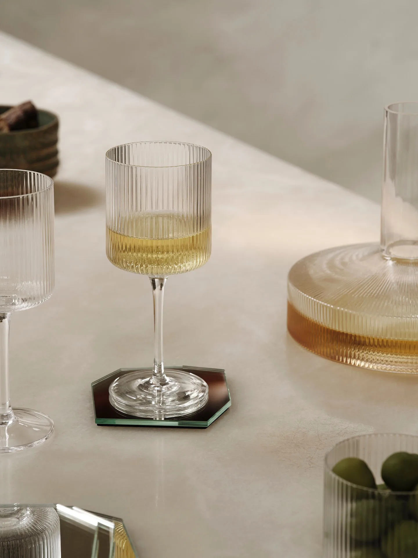 Shard glasunderlägg 4-pack, Mirror Ferm Living