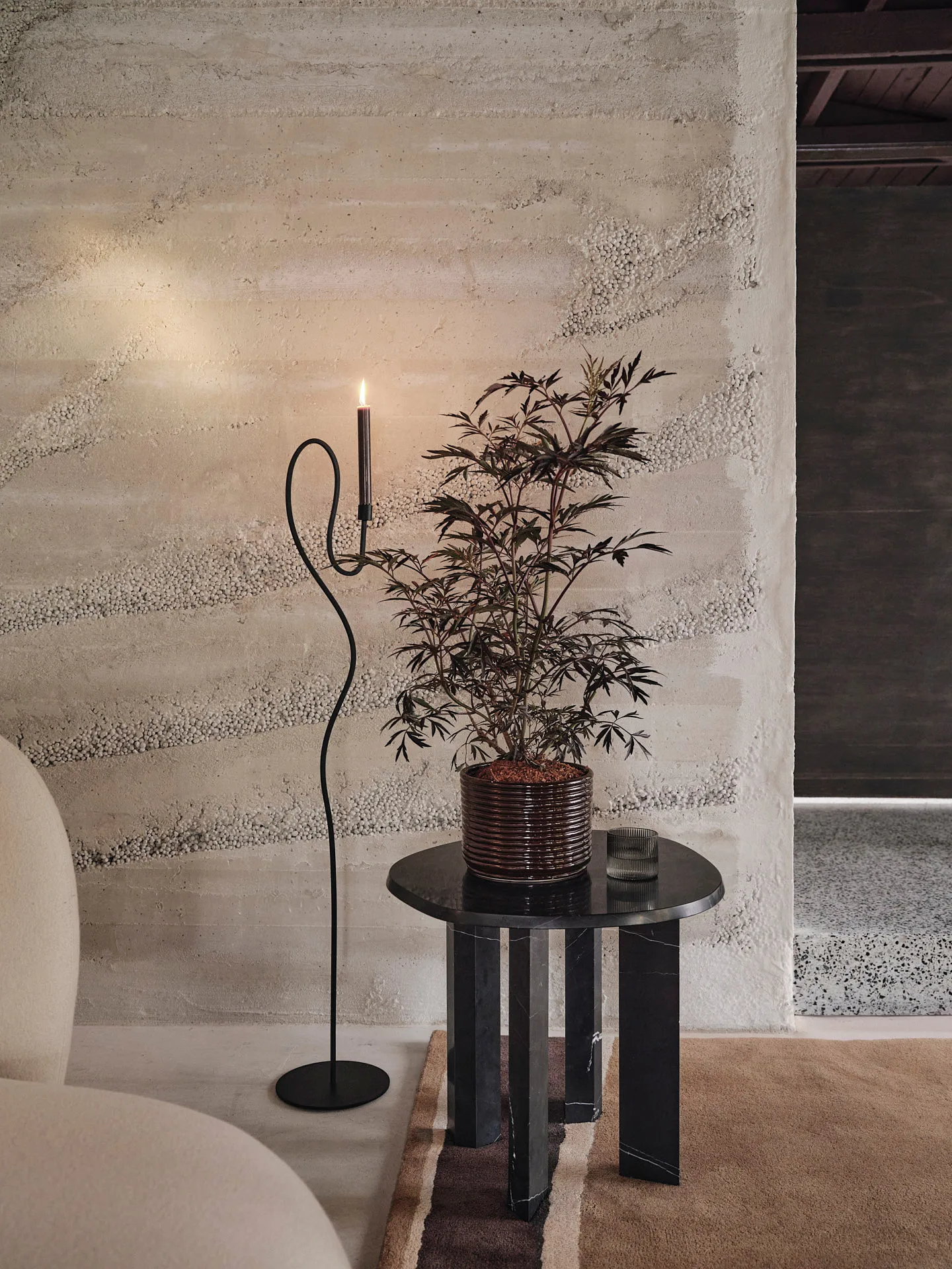 Valse golvljusstake, Black Ferm Living