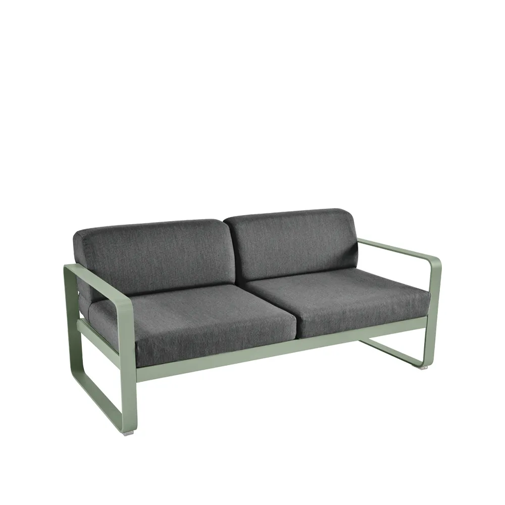 Bellevie 2-sits soffa, Cactus (grön), graphite grey dyna Fermob