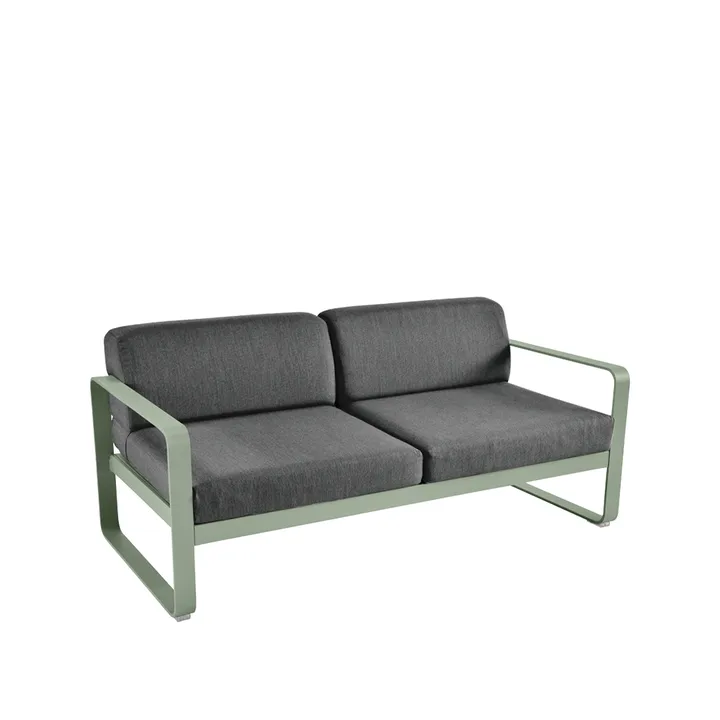 Bellevie 2-sits soffa - Cactus (grön), graphite grey dyna - Fermob