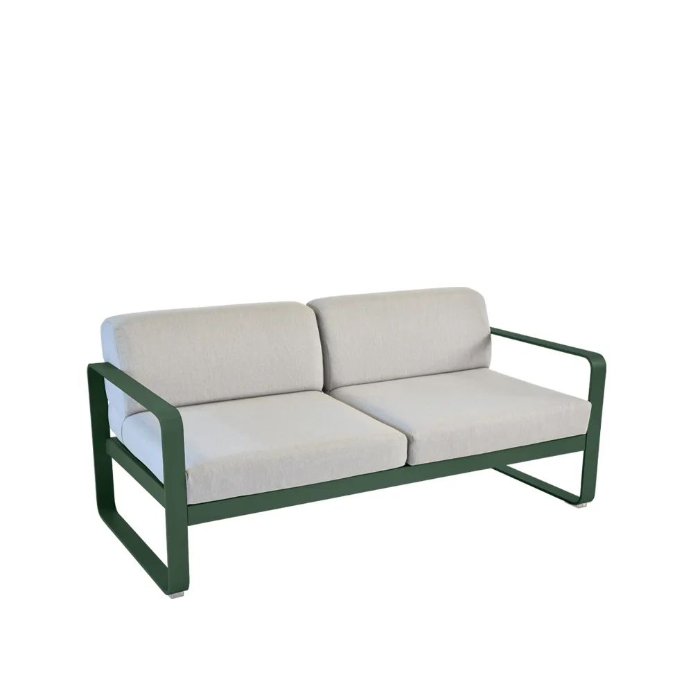 Bellevie 2-sits soffa, Cedar green (grön), flannel grey dyna Fermob