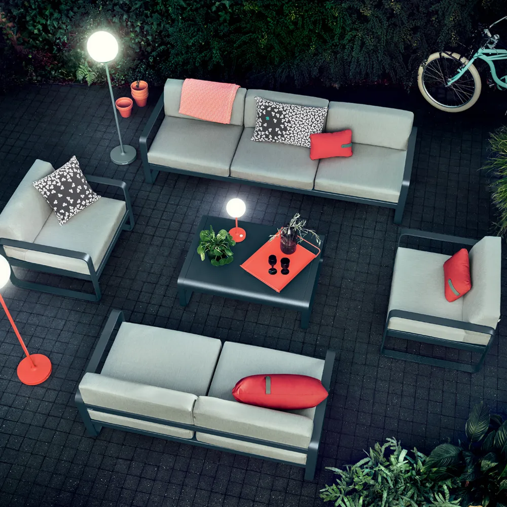Bellevie 2-sits soffa, Cedar green (grön), flannel grey dyna Fermob