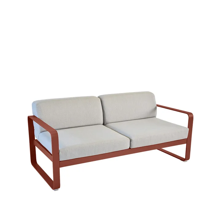 Bellevie 2-sits soffa - Red ochre (röd), flannel grey dyna - Fermob