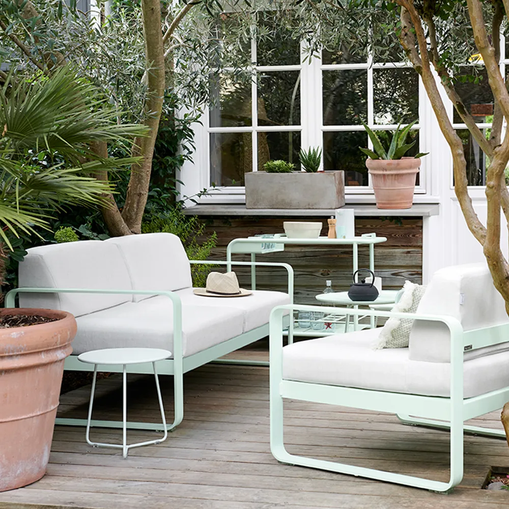 Bellevie 2-sits soffa, Willow green (grön), graphite grey dyna Fermob