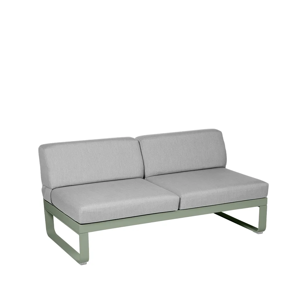 Bellevie Central modulsoffa, 2-sits Cactus (grön), flannel grey dyna Fermob