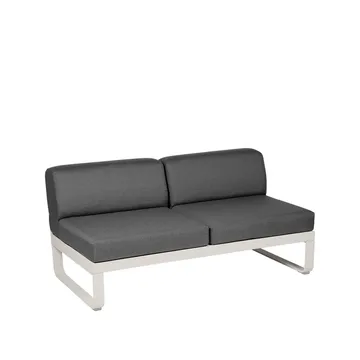 Bellevie Central modulsoffa - 2-sits Clay grey (grå), graphite grey dyna - Fermob