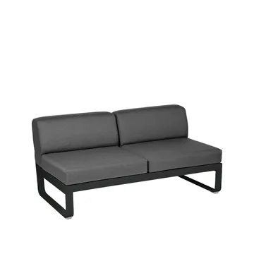 Bellevie Central modulsoffa - 2-sits Liquorice (svart), graphite grey dyna - Fermob
