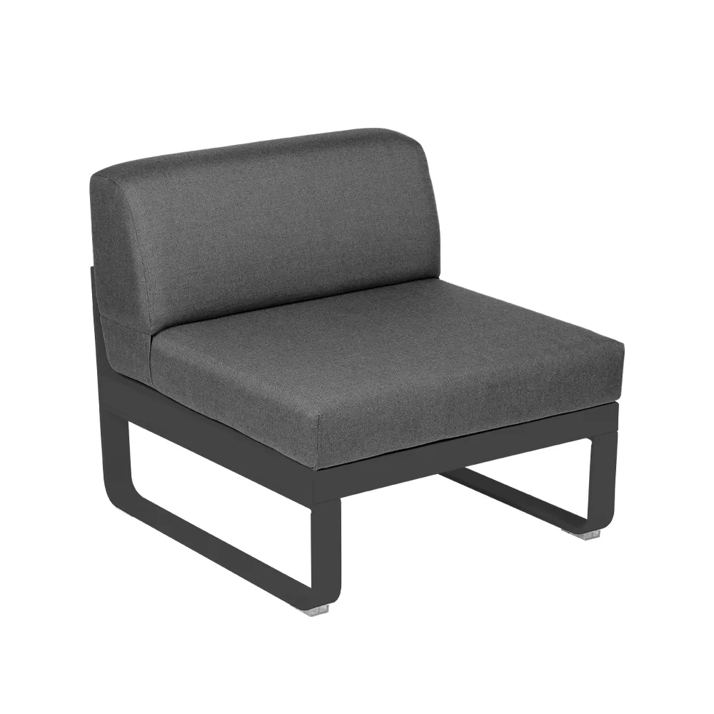 Bellevie Central modulsoffa, Anthracite (grå), graphite grey dyna, 1-sits Fermob