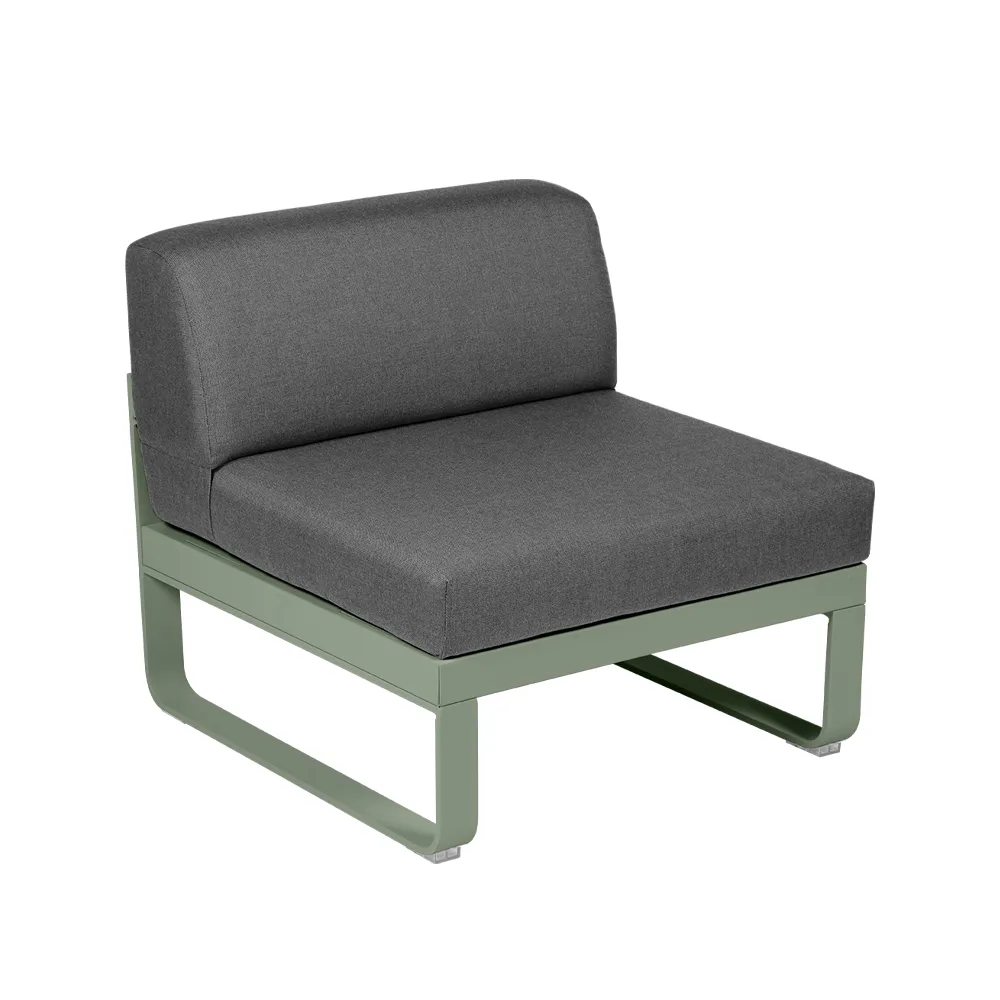 Bellevie Central modulsoffa, Cactus (grön), graphite grey dyna, 1-sits Fermob