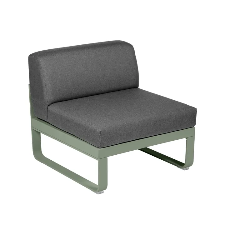 Bellevie Central modulsoffa - Cactus (grön), graphite grey dyna, 1-sits - Fermob