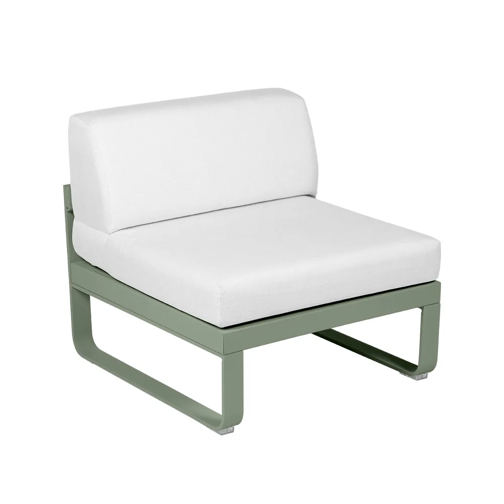 Bellevie Central modulsoffa, Cactus (grön), off-white dyna, 1-sits Fermob