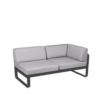 Bellevie Corner modulsoffa - 2-sits Anthracite (grå), flannel grey dyna, höger - Fermob
