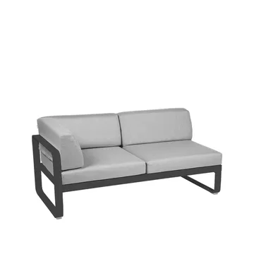 Bellevie Corner modulsoffa - 2-sits Anthracite (grå), flannel grey dyna, vänster - Fermob
