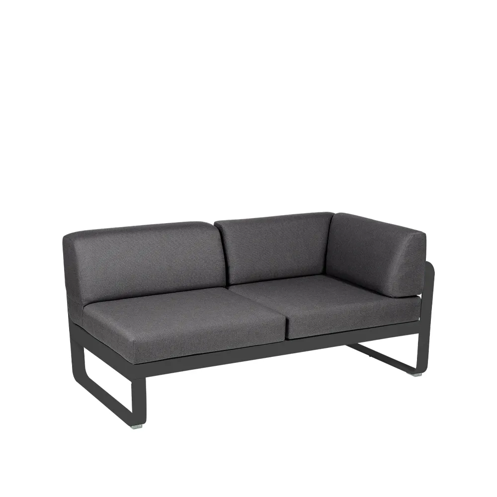 Bellevie Corner modulsoffa, 2-sits Anthracite (grå), graphite grey dyna, höger Fermob