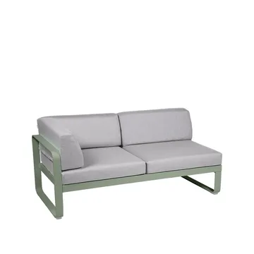 Bellevie Corner modulsoffa - 2-sits Cactus (grön), flannel grey dyna, vänster - Fermob