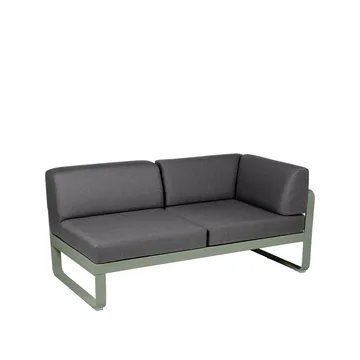 Bellevie Corner modulsoffa - 2-sits Cactus (grön), graphite grey dyna, höger - Fermob