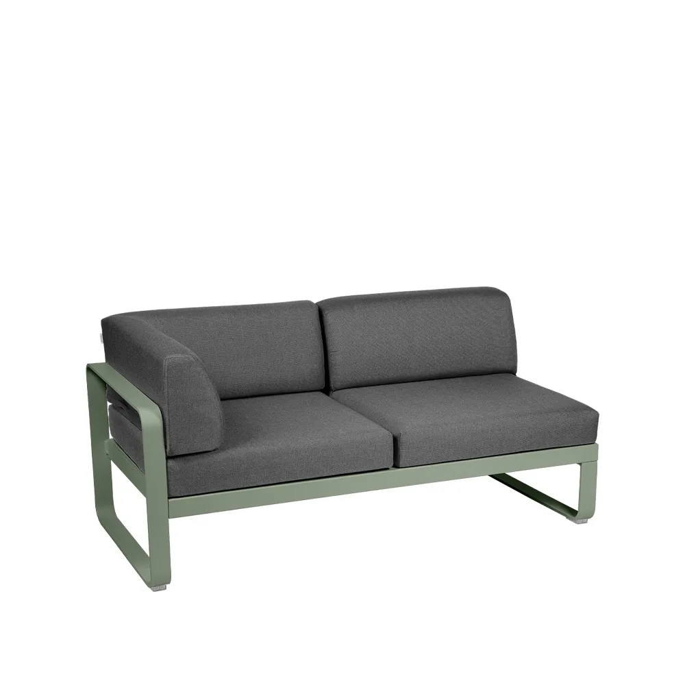 Bellevie Corner modulsoffa, 2-sits Cactus (grön), graphite grey dyna, vänster Fermob