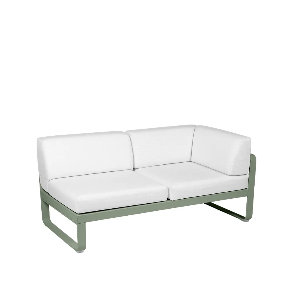 Bellevie Corner modulsoffa, 2-sits Cactus (grön), offwhite dyna, höger Fermob