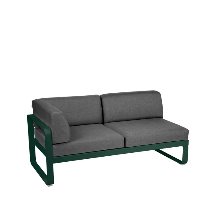 Bellevie Corner modulsoffa - 2-sits Cedar green (grön)-graphite grey dyna-vänster - Fermob