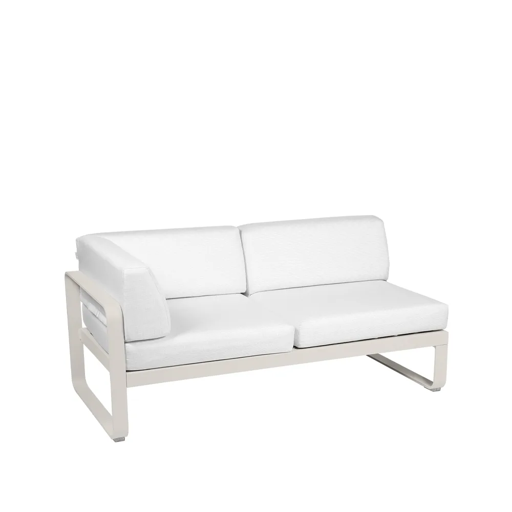 Bellevie Corner modulsoffa, 2-sits Clay grey (grå), offwhite dyna, vänster Fermob