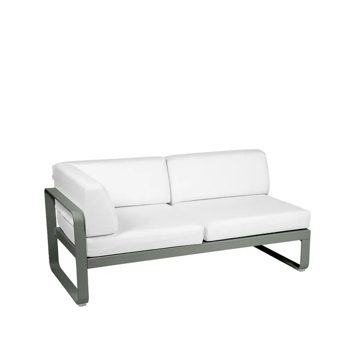 Bellevie Corner modulsoffa - 2-sits Rosemary (grön), offwhite dyna, vänster - Fermob