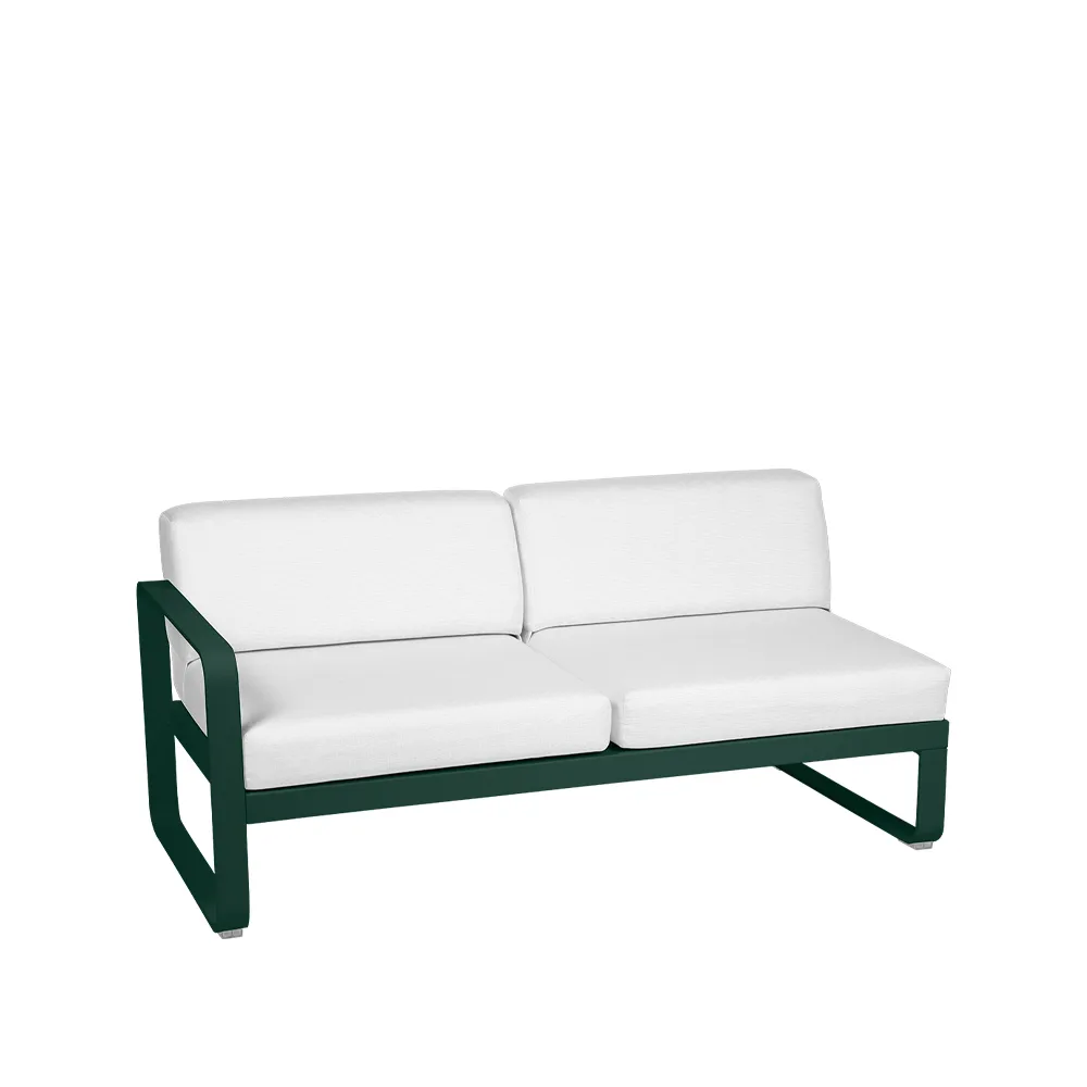 Bellevie Left modulsoffa, 2-sits Cedar green (grön), off-white dyna Fermob